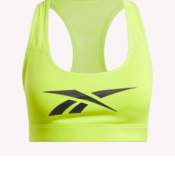 NWT Reebok Women's Lux Vector Racer Sports Bra Acid Yellow Size XS - Picture 4 of 12